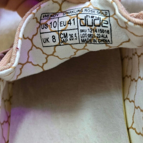 Hey Dudes Women's Wendy Sparkling Rose Gold Size 10 New - Picture 8 of 12